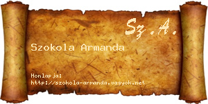 Szokola Armanda névjegykártya